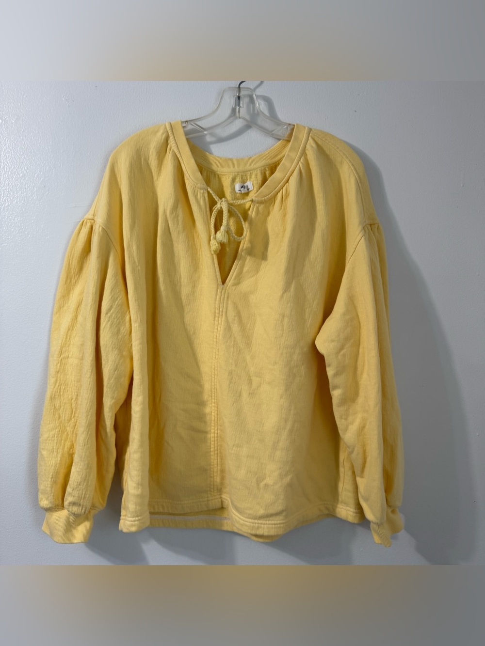 Aerie Butter Yellow Easy Street Tie-Neck Pullover Sweatshirt Top